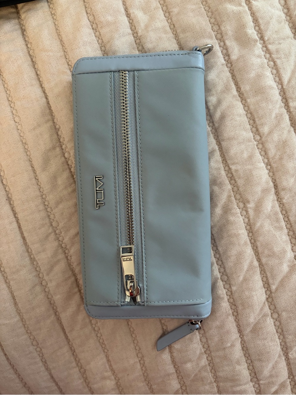 TUMI Women’s Light Blue Zip Wallet